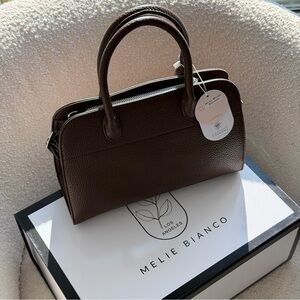Melie Bianco Marlo Espresso Recycled Vegan Top Handle Bag(new in a box with tag)